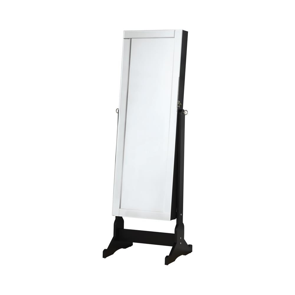 Cortez Black Storage Jewelry Cheval Mirror - 901828 - Bien Home Furniture & Electronics