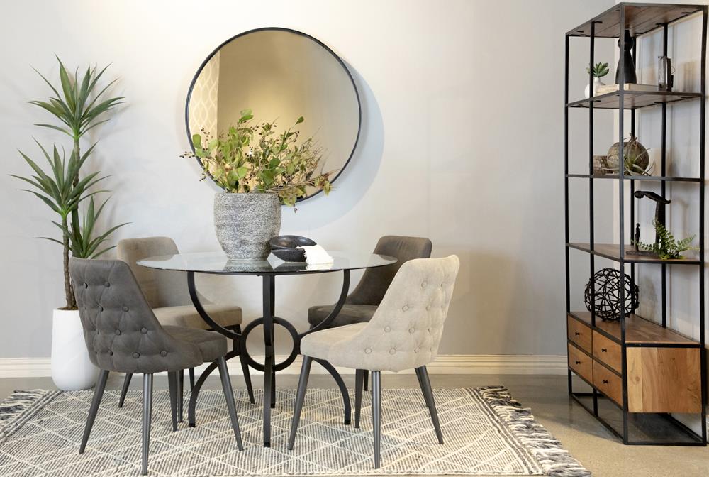 Cosmo Upholstered Curved Back Side Chairs, Set of 2 - 106044 - Bien Home Furniture & Electronics