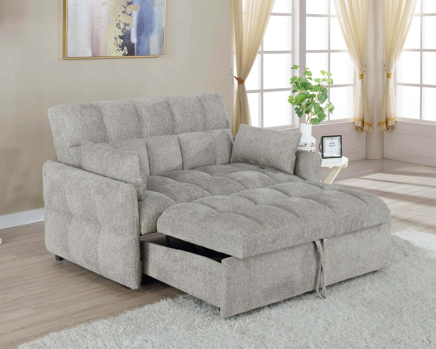 Cotswold Tufted Cushion Sleeper Sofa Bed Beige - 508307 - Bien Home Furniture & Electronics