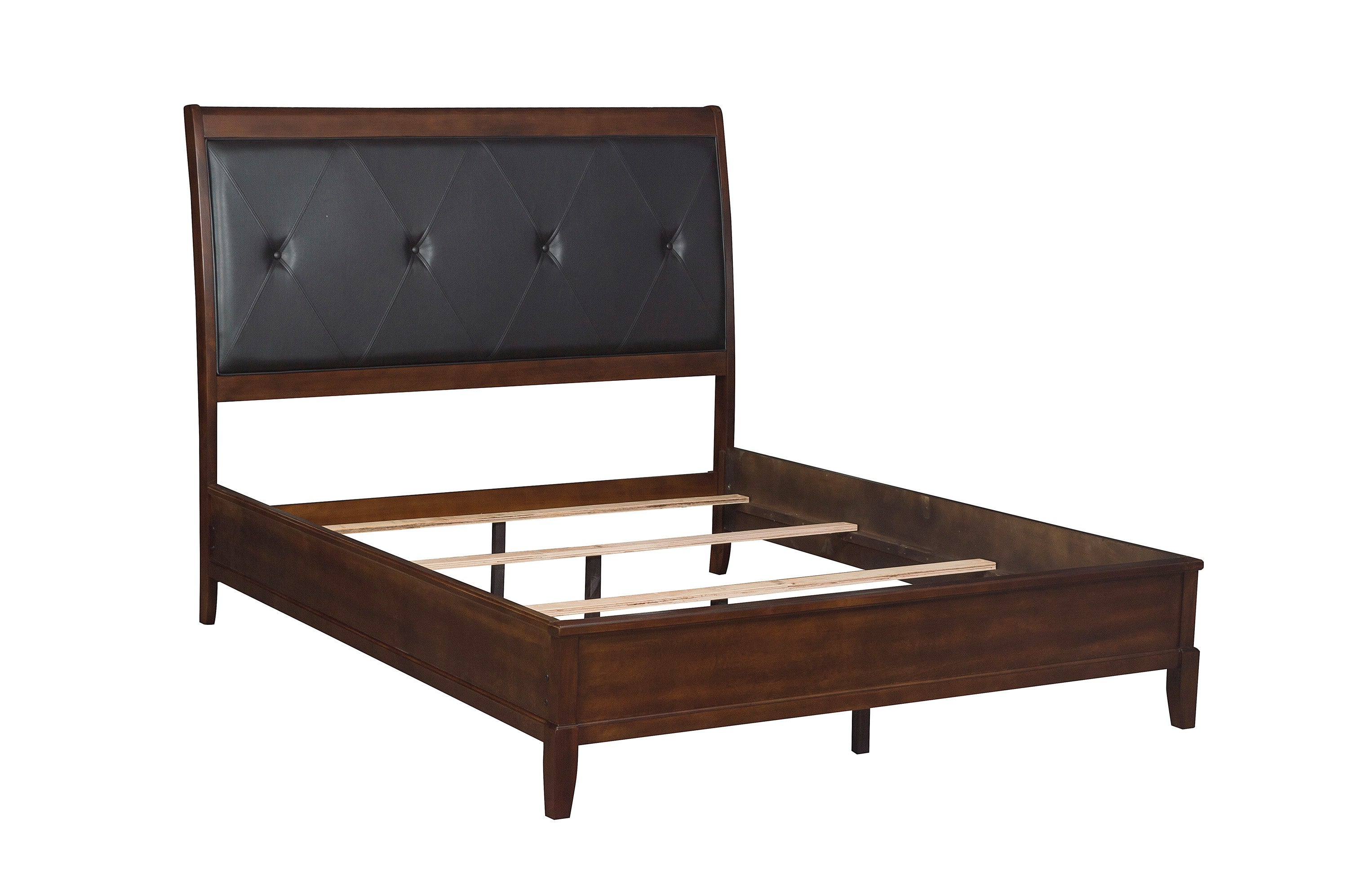 Cotterill Cherry Queen Upholstered Panel Bed - SET | 1730-1 | 1730-2 | 1730-3 - Bien Home Furniture & Electronics