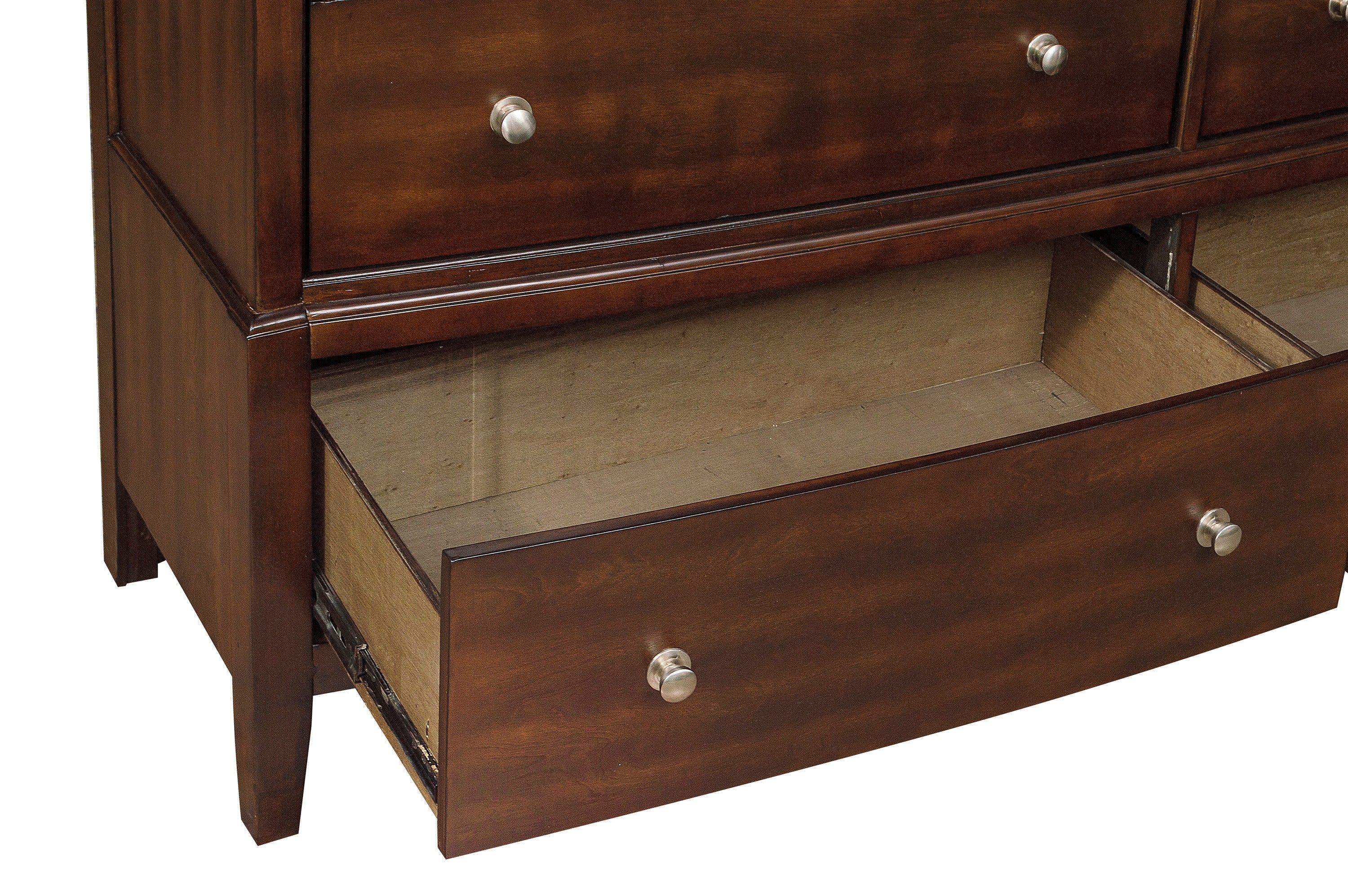 Cotterill Cherry Upholstered Panel Bedroom Set - SET | 1730-1 | 1730-2 | 1730-3 | 1730-5 | 1730-6 - Bien Home Furniture & Electronics