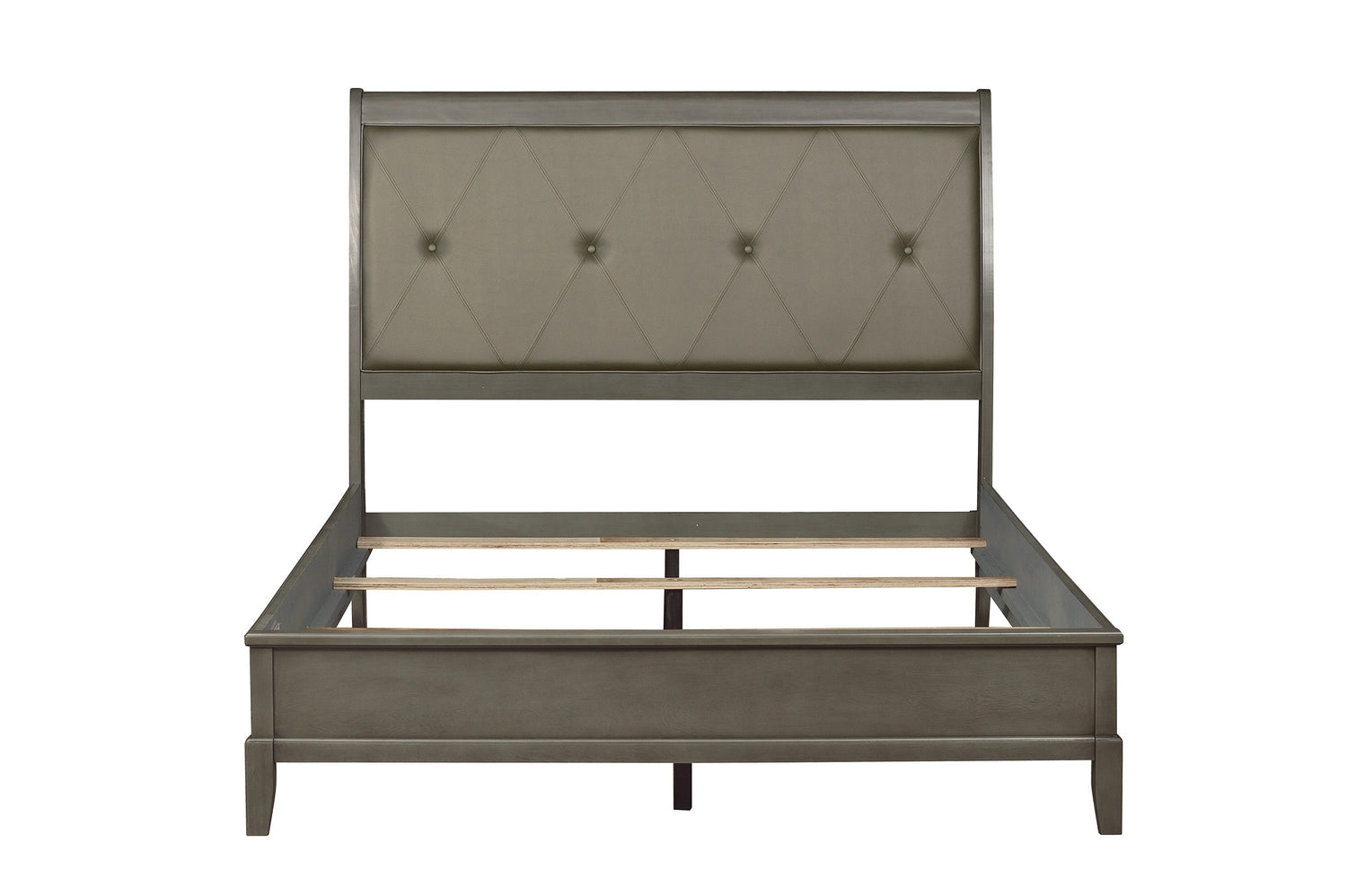 Cotterill Gray King Upholstered Panel Bed - SET | 1730KGY-1 | 1730KGY-2 | 1730GY-3 - Bien Home Furniture & Electronics