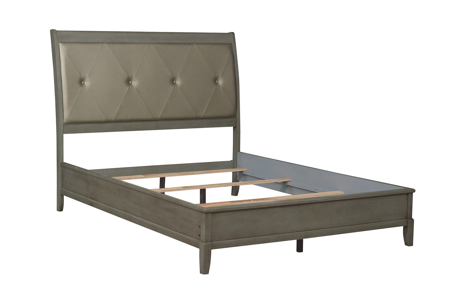 Cotterill Gray Queen Upholstered Panel Bed - SET | 1730GY-1 | 1730GY-2 | 1730GY-3 - Bien Home Furniture & Electronics