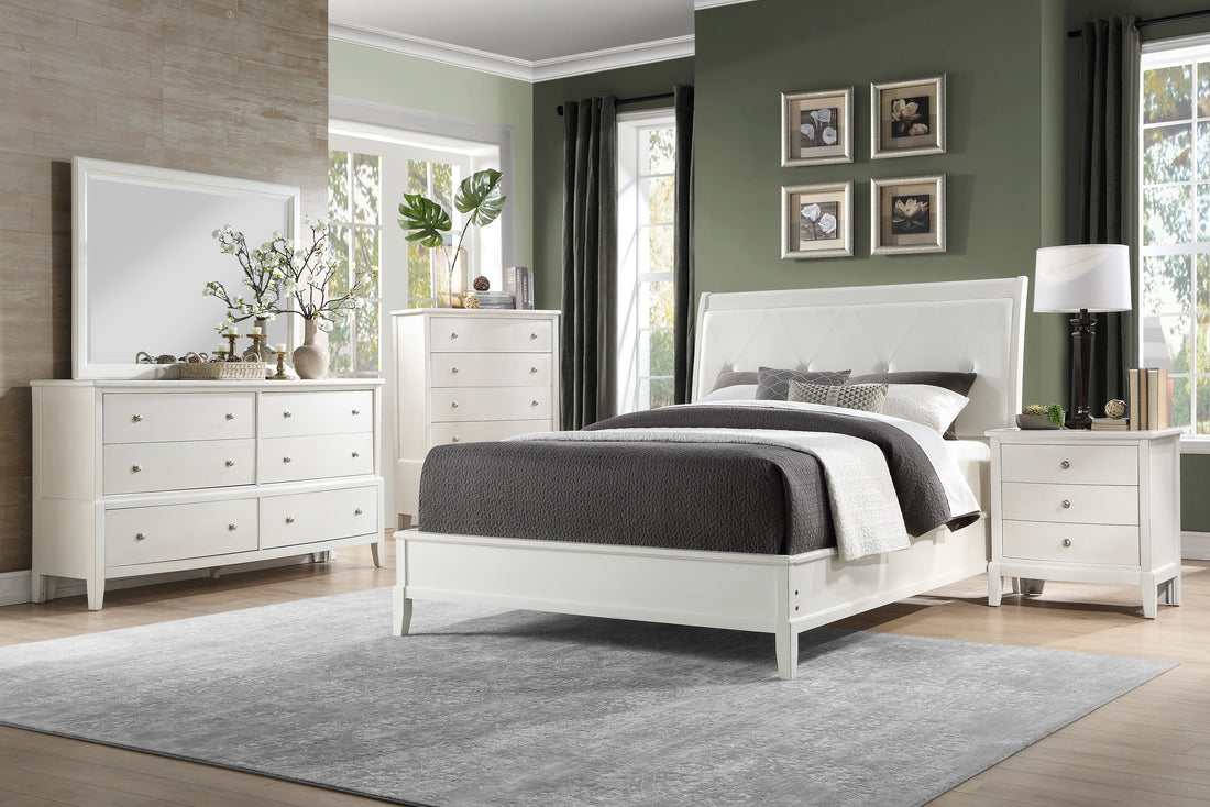 Cotterill White King Panel Bed - SET | 1730KWW-1 | 1730KWW-2 | 1730WW-3 - Bien Home Furniture &amp; Electronics