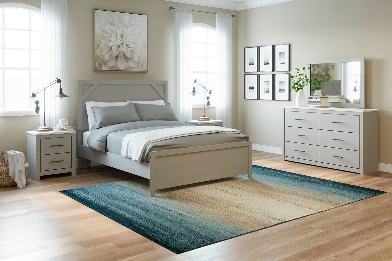 Cottonburg Light Gray/White Panel Bedroom Set - SET | B1192-71 | B1192-96 | B1192-31 | B1192-92 - Bien Home Furniture & Electronics
