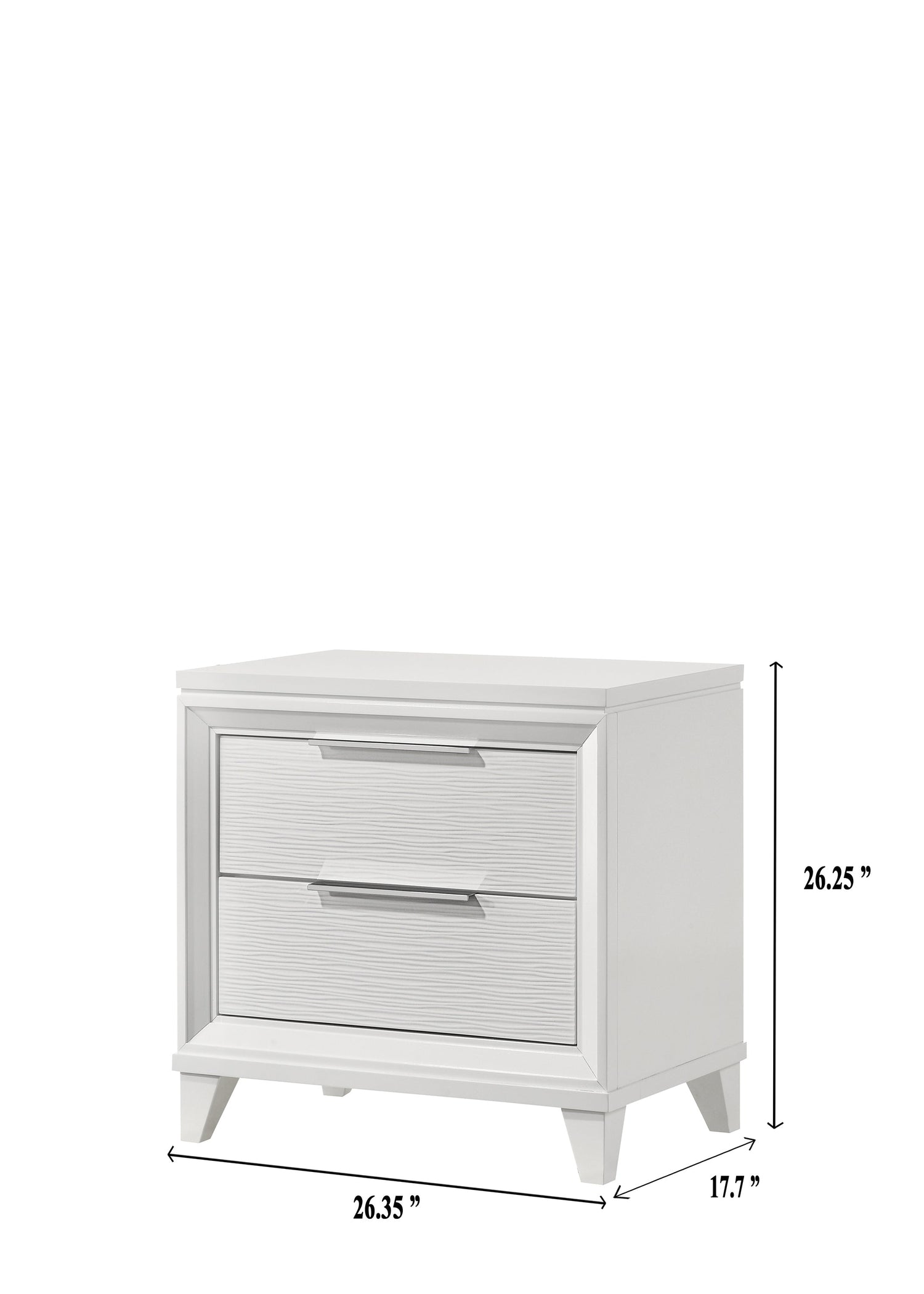 Cressida White Upholstered LED Panel Bedroom Set - SET | B7300-Q-HB | B7300-Q-FB | B7300-KQ-RAIL | B7300-2 | B7300-4 - Bien Home Furniture & Electronics