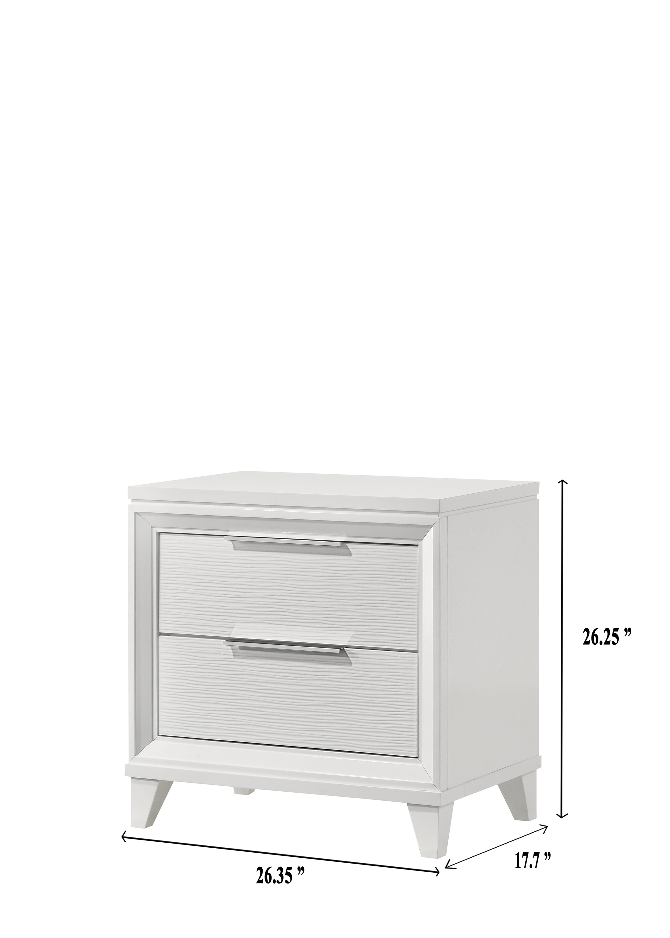 Cressida White Upholstered LED Panel Bedroom Set - SET | B7300-Q-HB | B7300-Q-FB | B7300-KQ-RAIL | B7300-2 | B7300-4 - Bien Home Furniture & Electronics