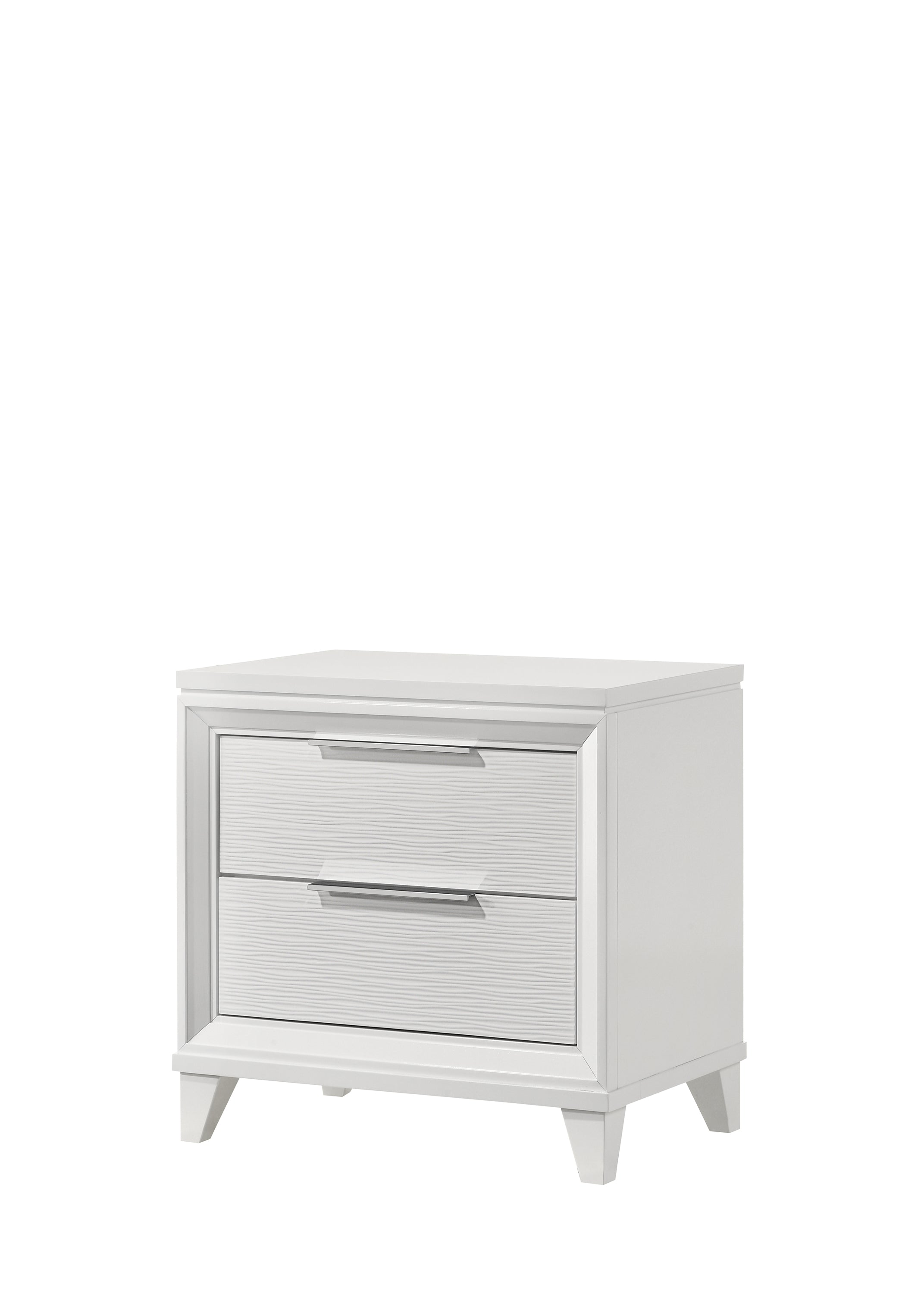Cressida White Upholstered LED Panel Bedroom Set - SET | B7300-Q-HB | B7300-Q-FB | B7300-KQ-RAIL | B7300-2 | B7300-4 - Bien Home Furniture & Electronics