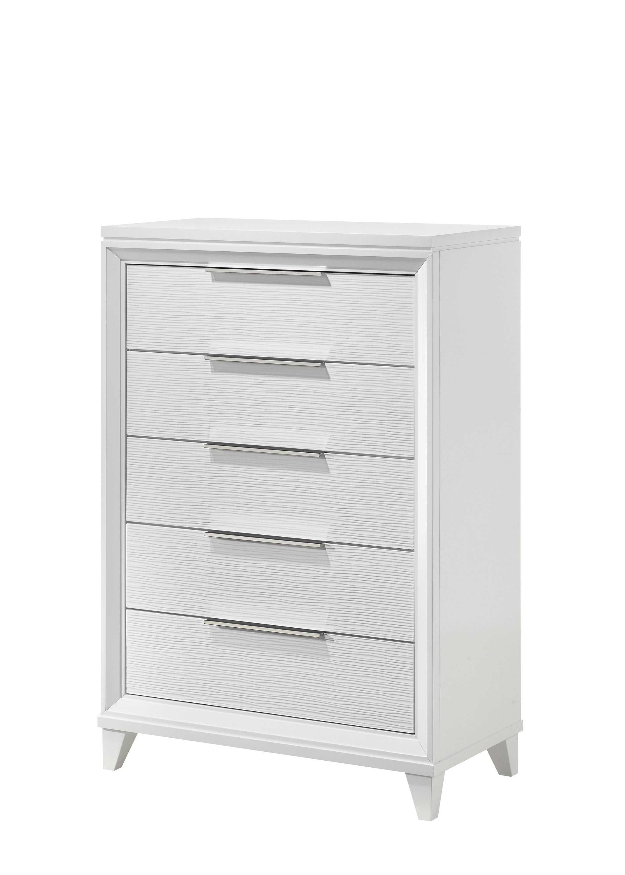 Cressida White Upholstered LED Panel Bedroom Set - SET | B7300-Q-HB | B7300-Q-FB | B7300-KQ-RAIL | B7300-2 | B7300-4 - Bien Home Furniture & Electronics