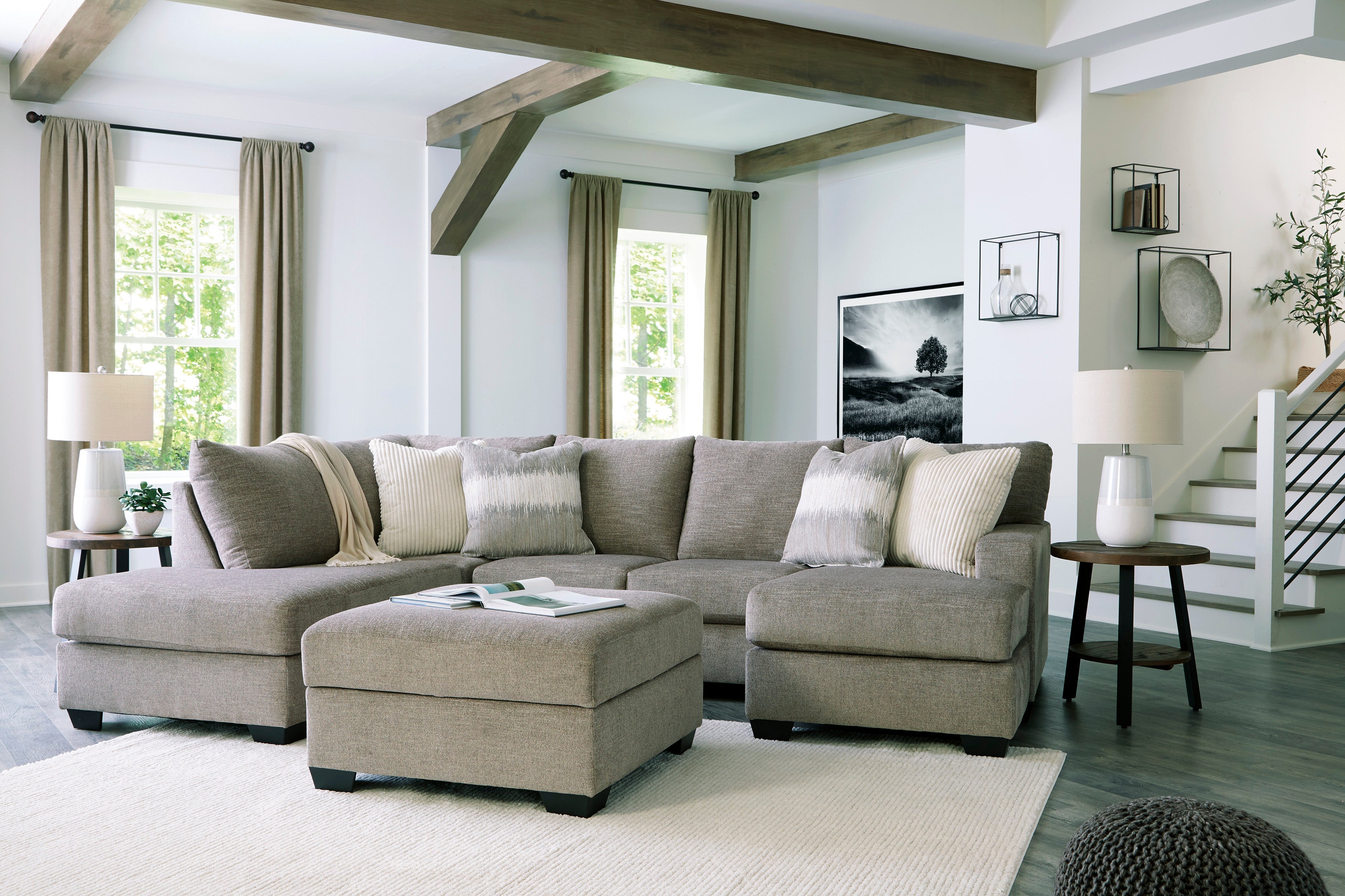 Creswell Stone LAF Sectional - SET | 1530503 | 1530516 - Bien Home Furniture & Electronics