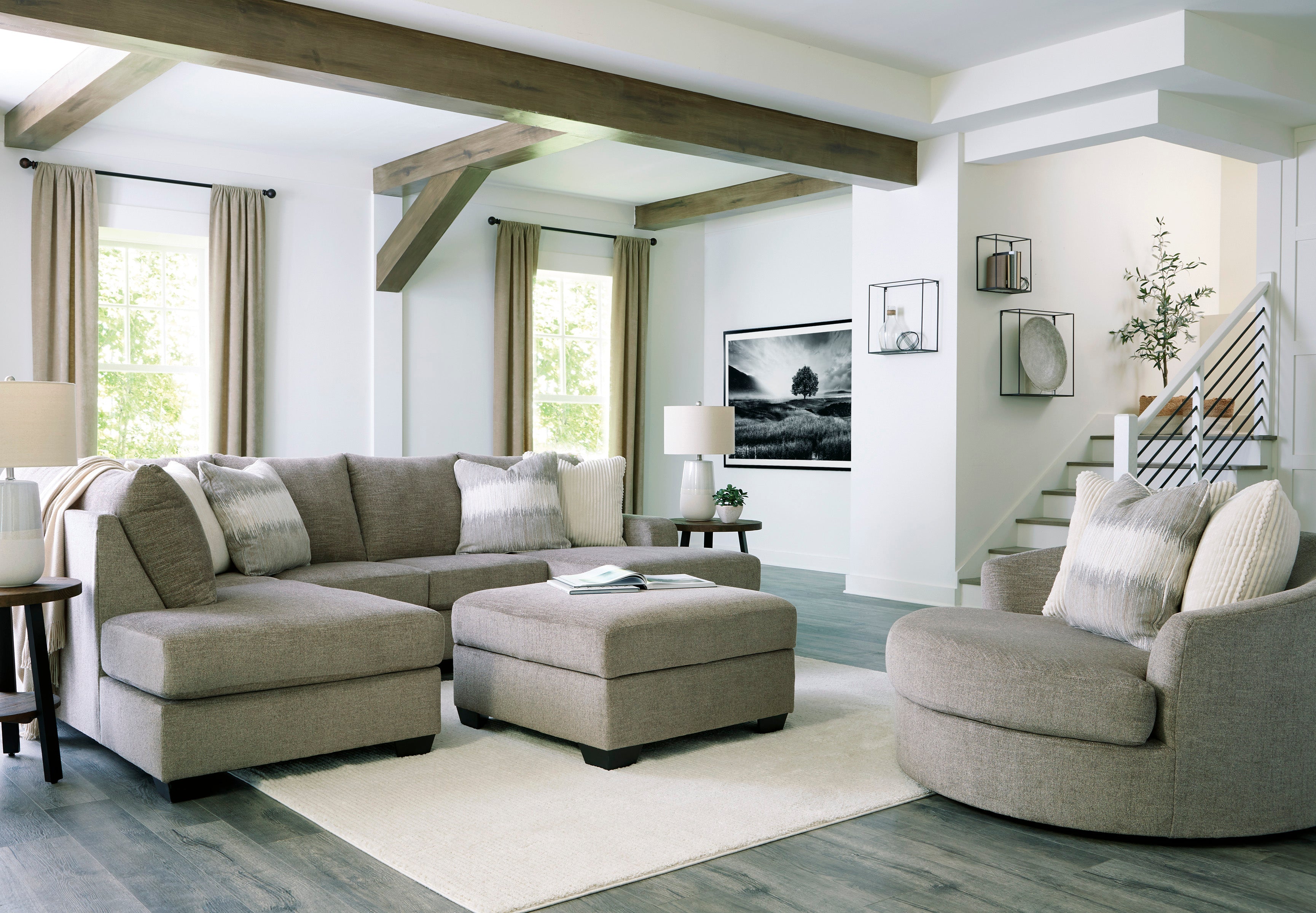 Creswell Stone LAF Sectional - SET | 1530503 | 1530516 - Bien Home Furniture & Electronics