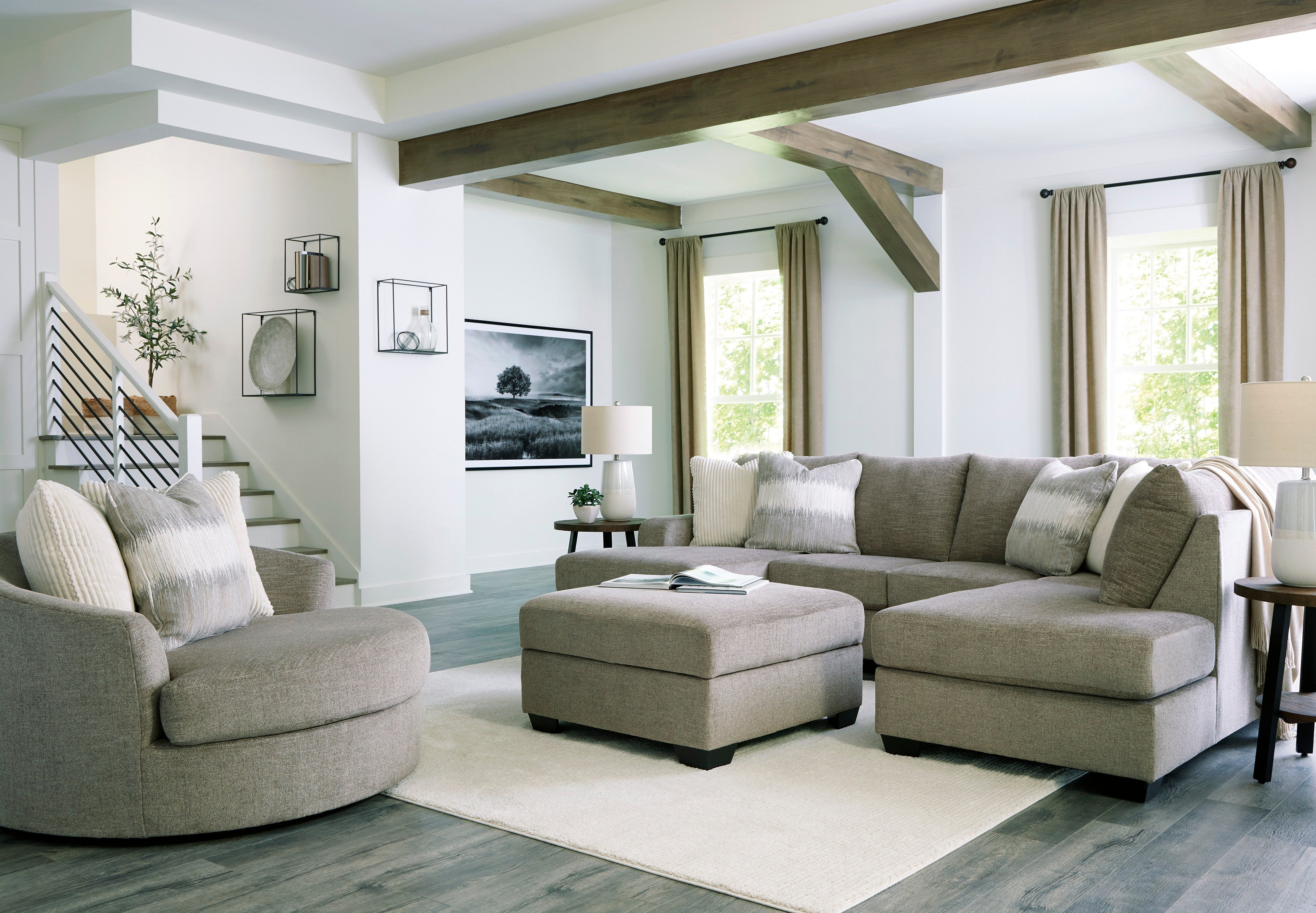 Creswell Stone RAF Sectional - SET | 1530502 | 1530517 - Bien Home Furniture & Electronics