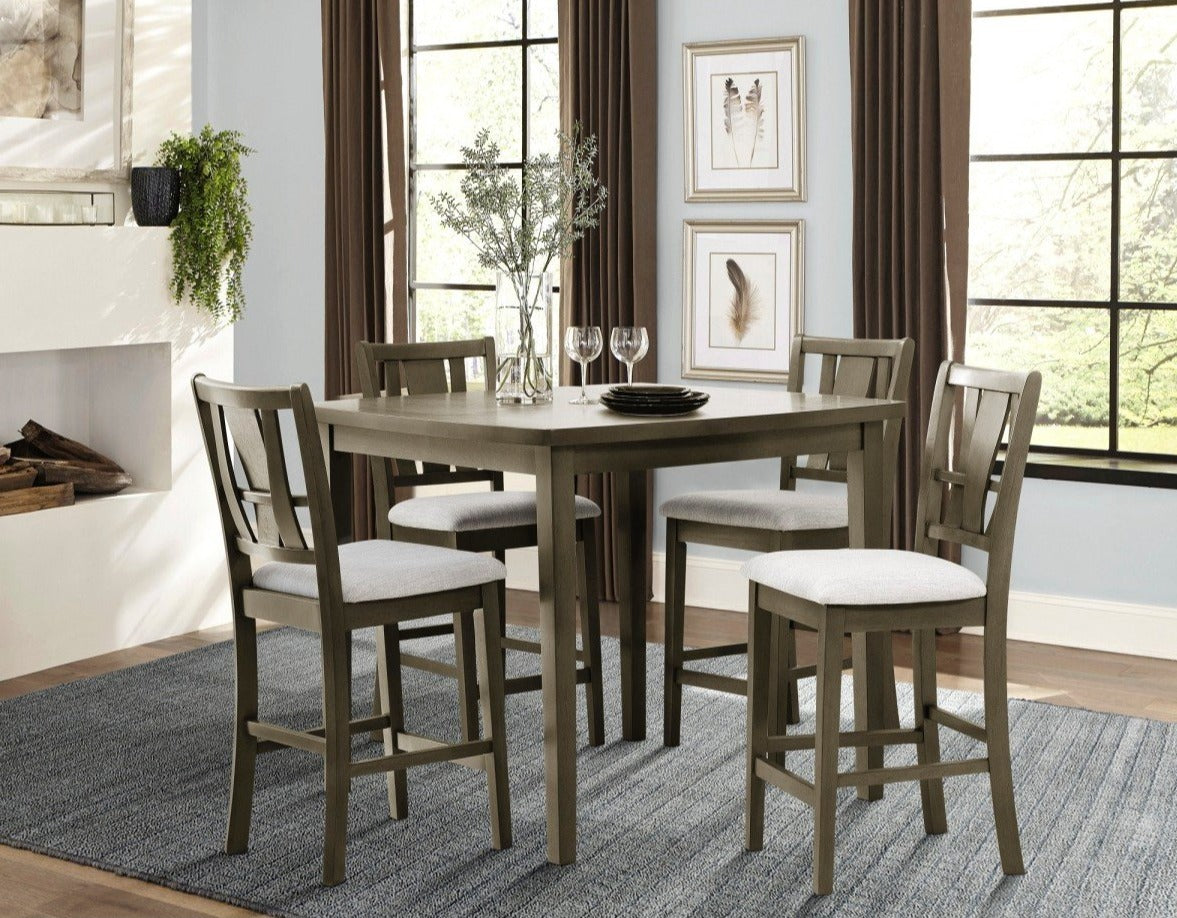 Cruz Gray Mindy 5-Piece Counter Height Set - SH1156GRY-36 - Bien Home Furniture & Electronics