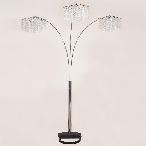 Crystal Chrome 87" Floor Lamp - 6217F-SV - Bien Home Furniture & Electronics