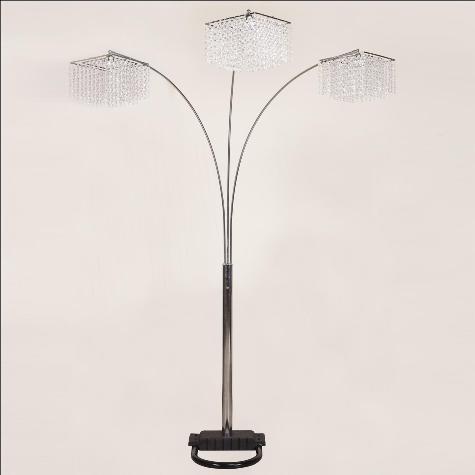 Crystal Chrome 87&quot; Floor Lamp - 6217F-SV - Bien Home Furniture &amp; Electronics