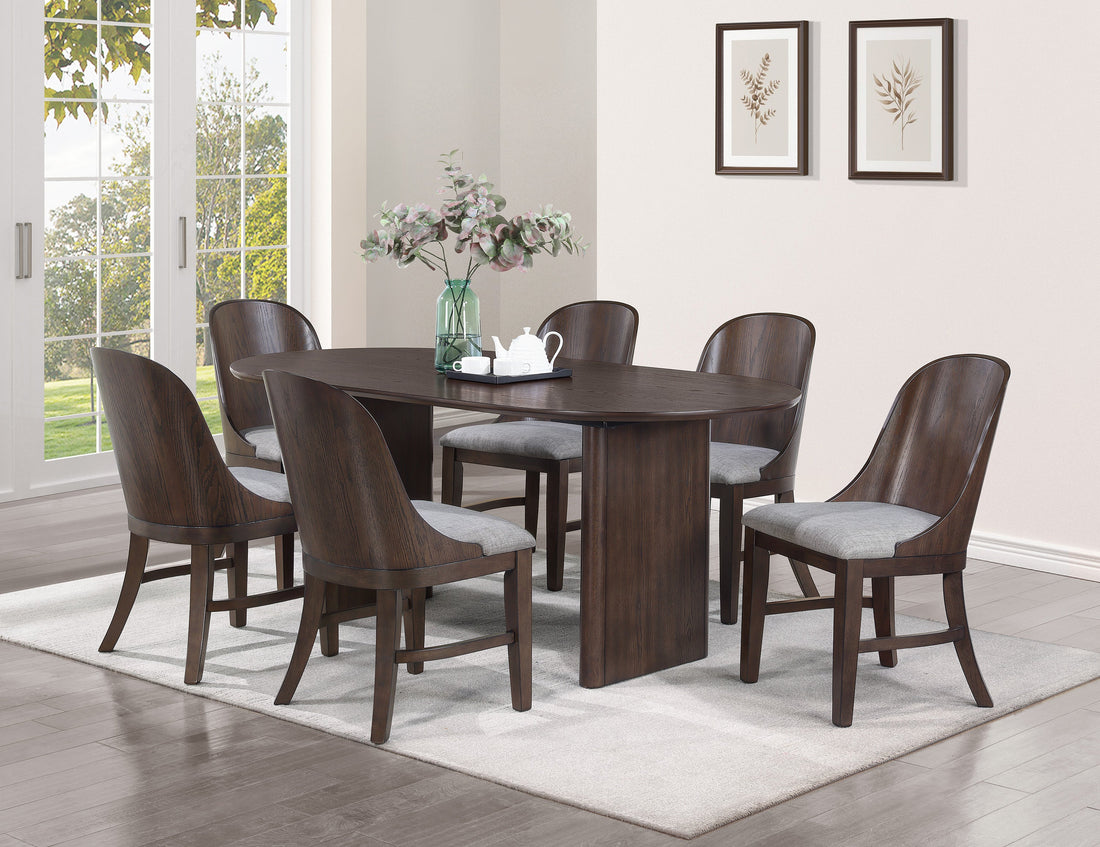 Cullen Espresso Oval Dining Set - SET | 2268T-3872 | 2268S(2) - Bien Home Furniture &amp; Electronics