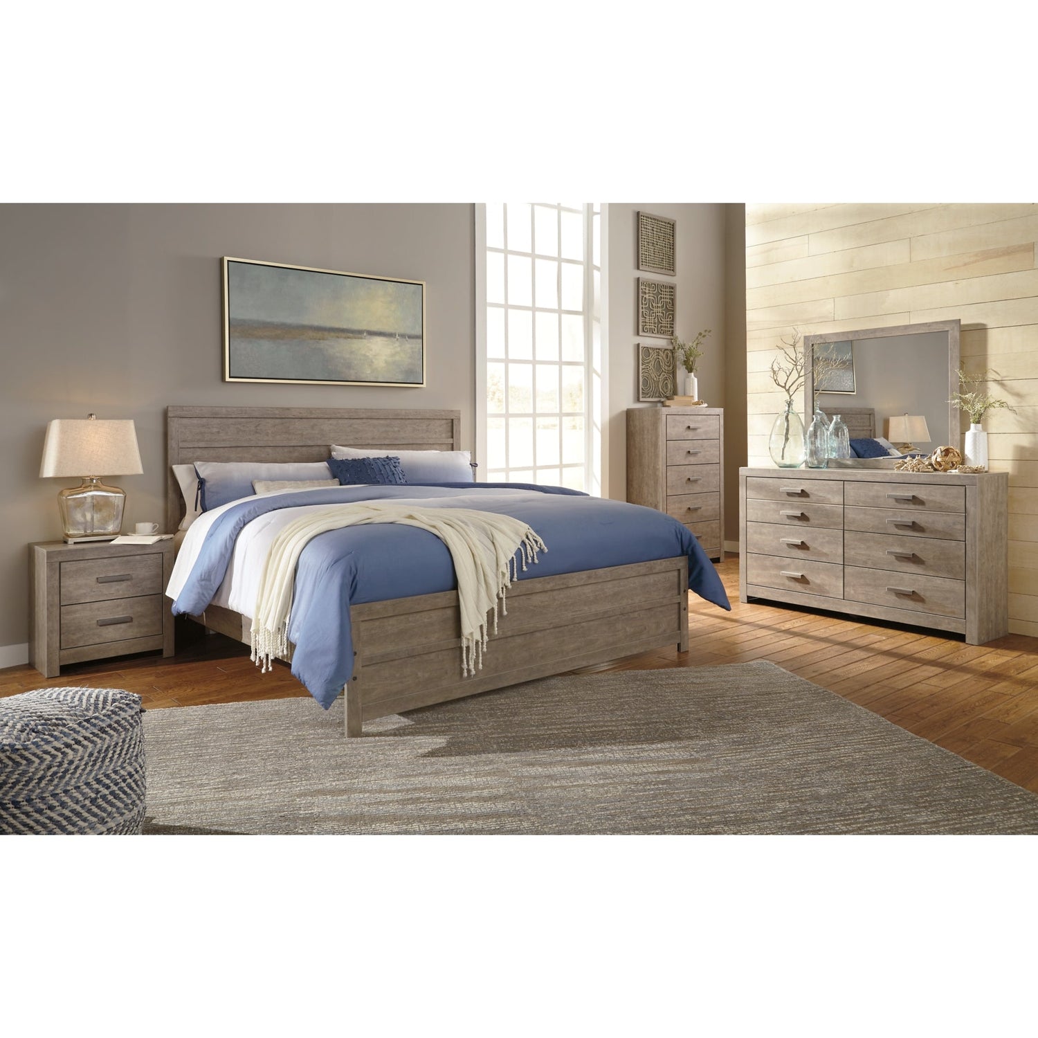 Culverbach Gray Panel Bedroom Set - SET | B070-72 | B070-97 | B070-31 | B070-36 | B070-92 | B070-46 - Bien Home Furniture & Electronics