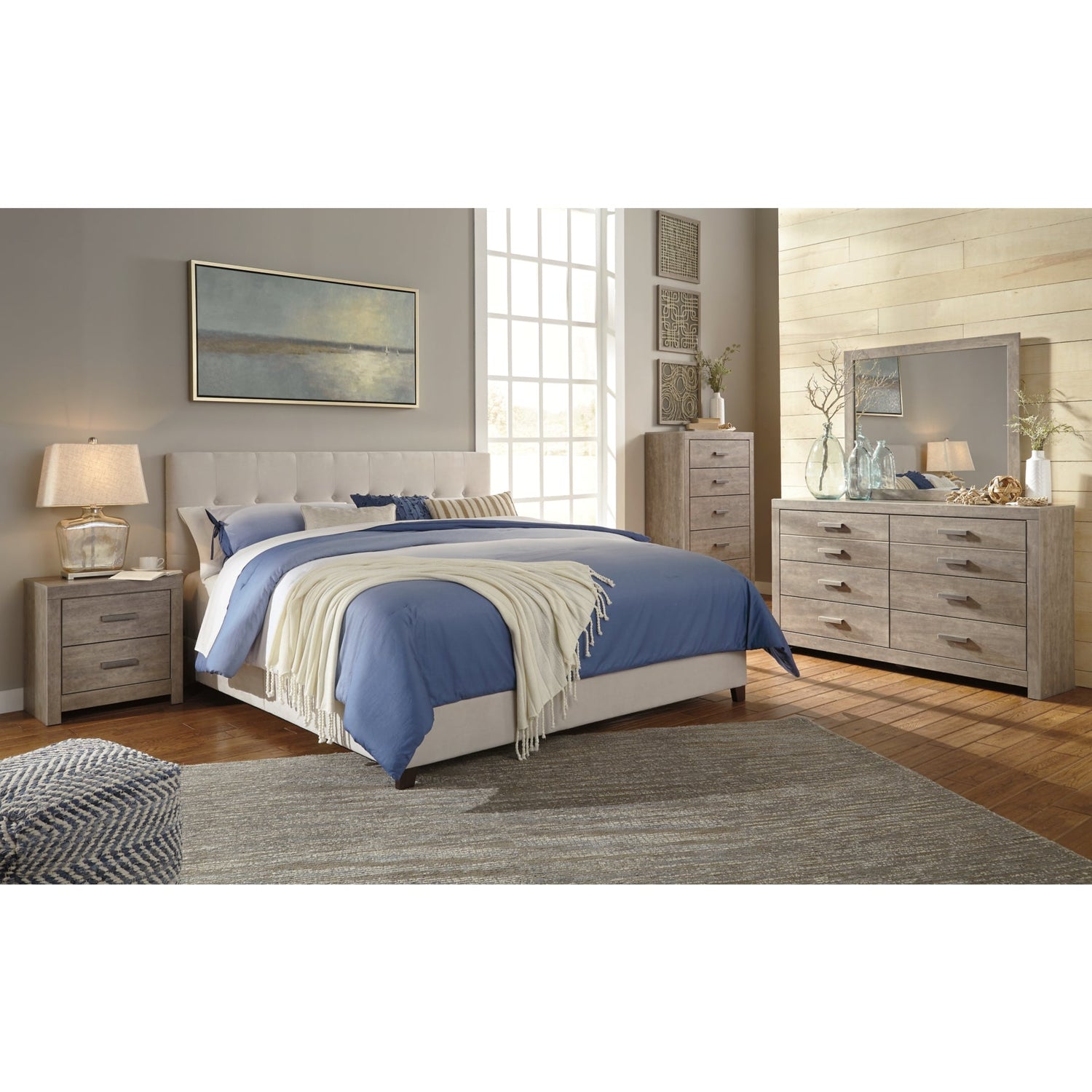 Culverbach Gray Panel Bedroom Set - SET | B070-72 | B070-97 | B070-31 | B070-36 | B070-92 | B070-46 - Bien Home Furniture & Electronics