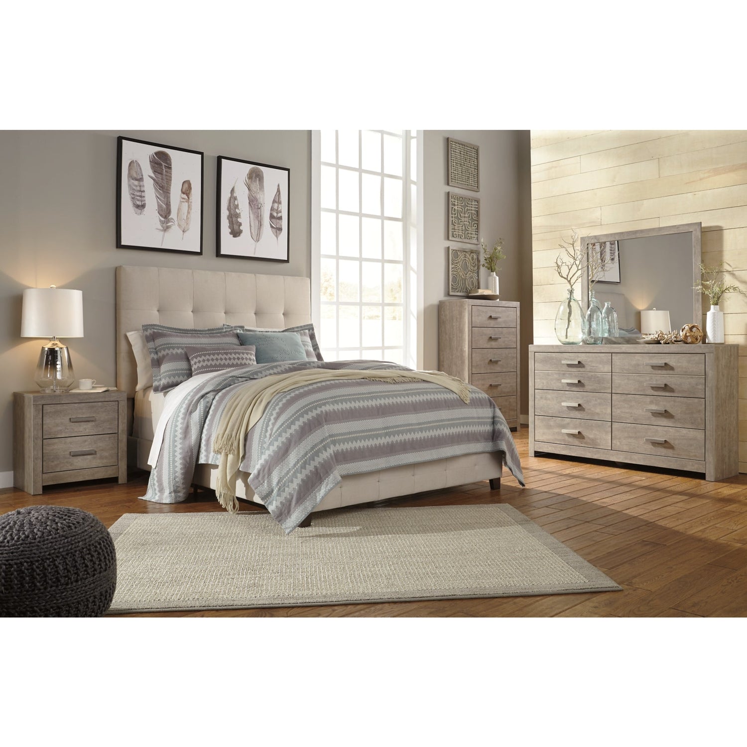 Culverbach Gray Panel Bedroom Set - SET | B070-72 | B070-97 | B070-31 | B070-36 | B070-92 | B070-46 - Bien Home Furniture & Electronics
