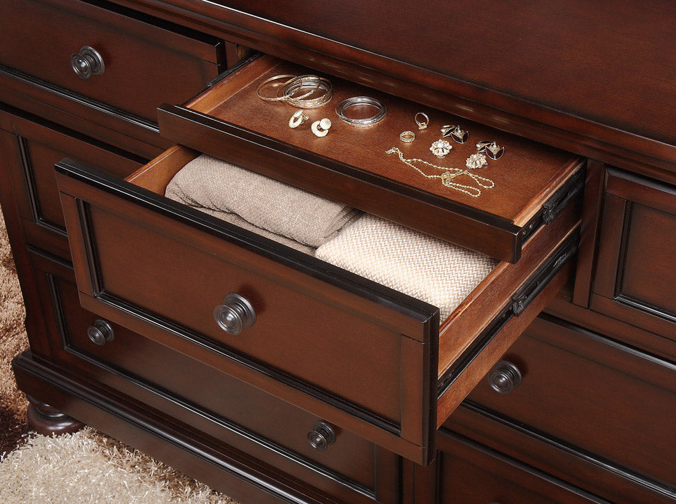 Cumberland Brown Cherry Sleigh Storage Platform Bedroom Set - SET | 2159-1 | 2159-2NF | 2159-3 | 2159-5 | 2159-6 - Bien Home Furniture & Electronics