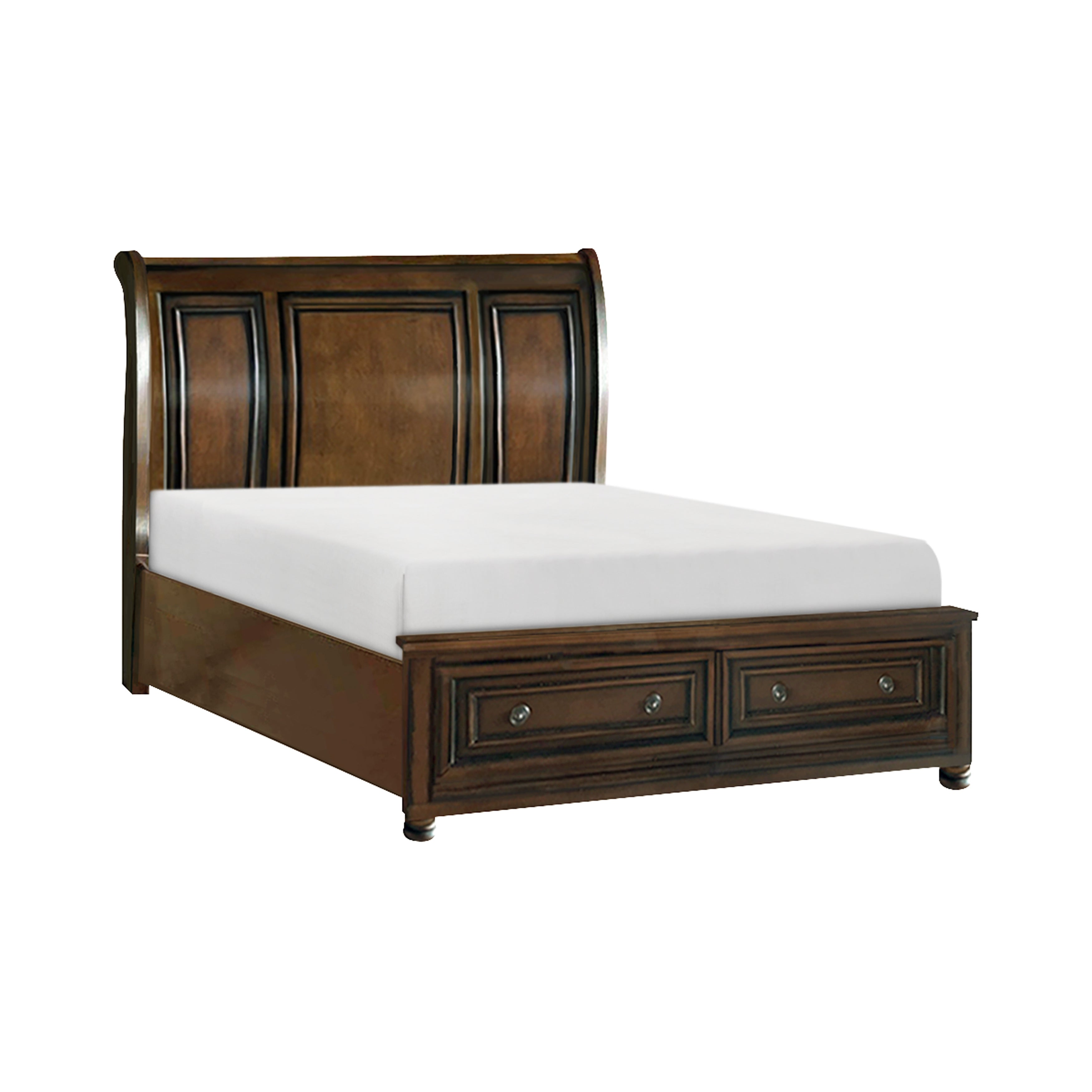 Cumberland Brown Cherry Sleigh Storage Platform Youth Bedroom Set - SET | 2159F-1 | 2159F-2NF | 2159T-3 | 2159-5 | 2159-6 | 2159-4 | 2159-9 - Bien Home Furniture &amp; Electronics