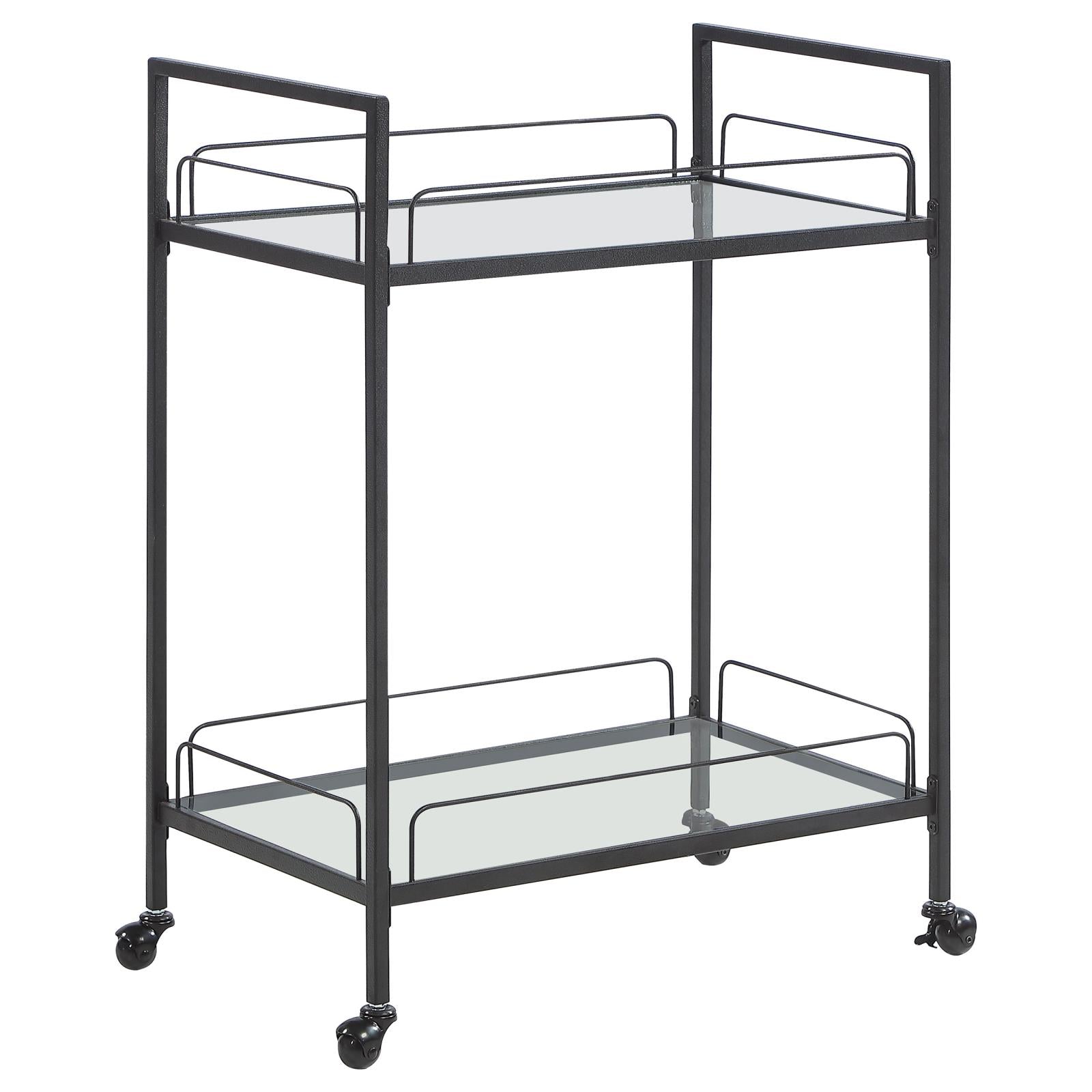 Curltis Clear/Black Serving Cart with Glass Shelves - 181065 - Bien Home Furniture & Electronics