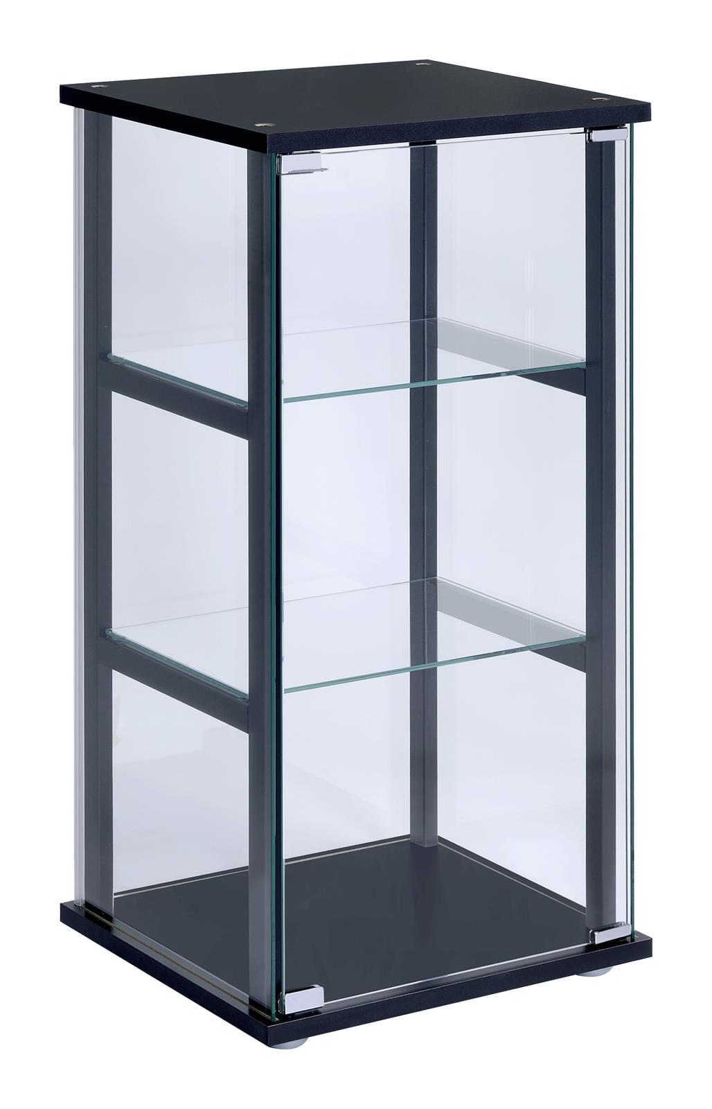 Cyclamen Black/Clear 3-Shelf Glass Curio Cabinet - 950179 - Bien Home Furniture & Electronics