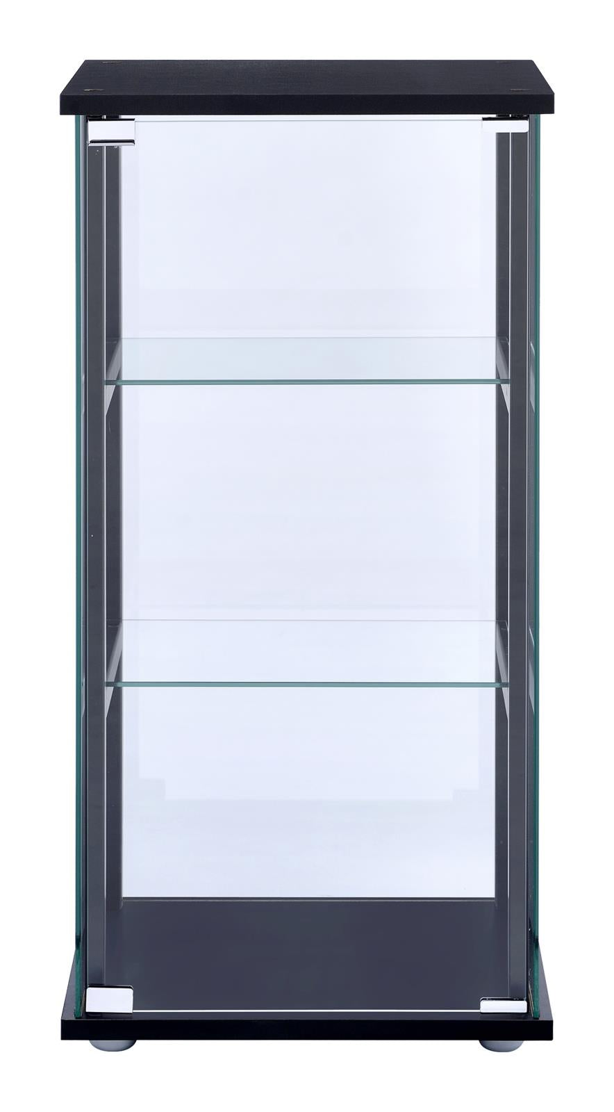 Cyclamen Black/Clear 3-Shelf Glass Curio Cabinet - 950179 - Bien Home Furniture & Electronics
