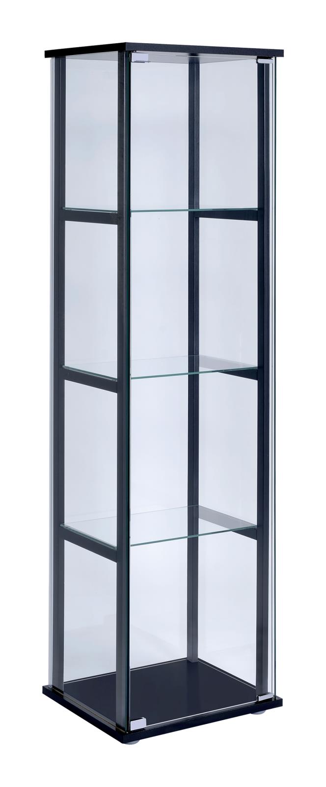 Cyclamen Black/Clear 4-Shelf Glass Curio Cabinet - 950171 - Bien Home Furniture & Electronics