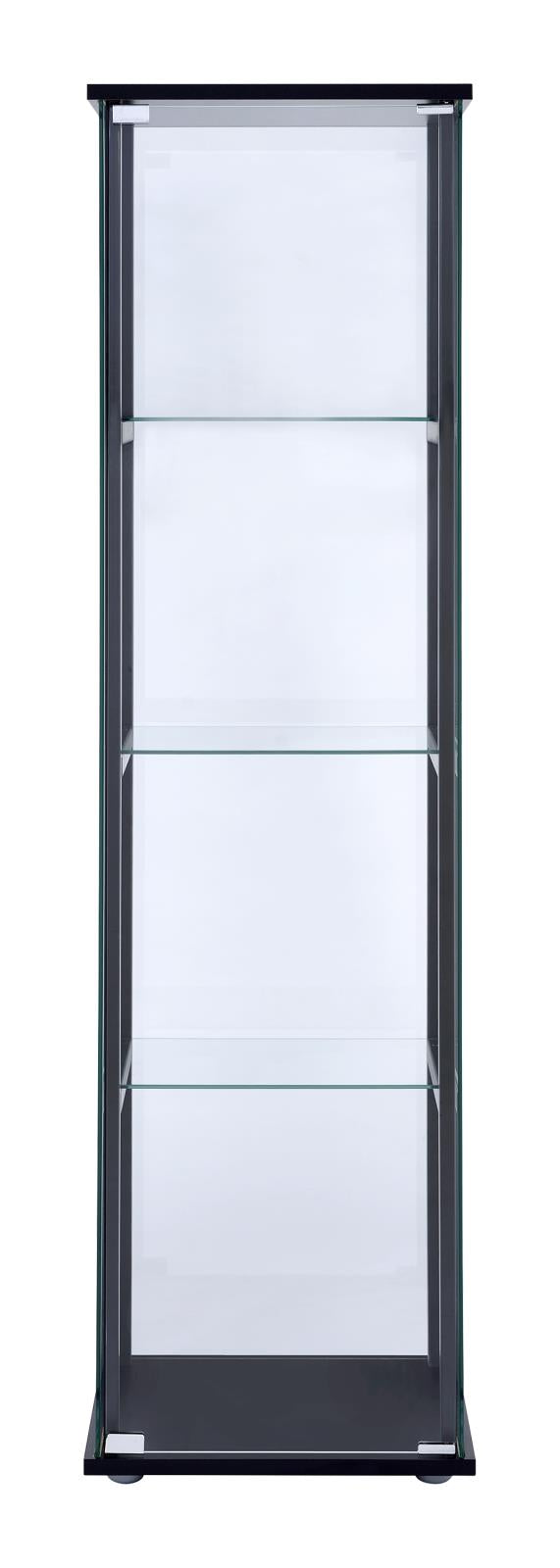 Cyclamen Black/Clear 4-Shelf Glass Curio Cabinet - 950171 - Bien Home Furniture & Electronics