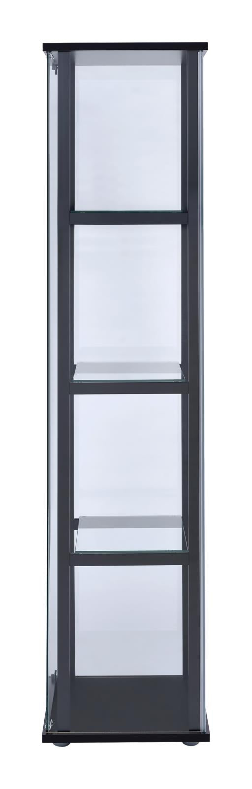Cyclamen Black/Clear 4-Shelf Glass Curio Cabinet - 950171 - Bien Home Furniture & Electronics