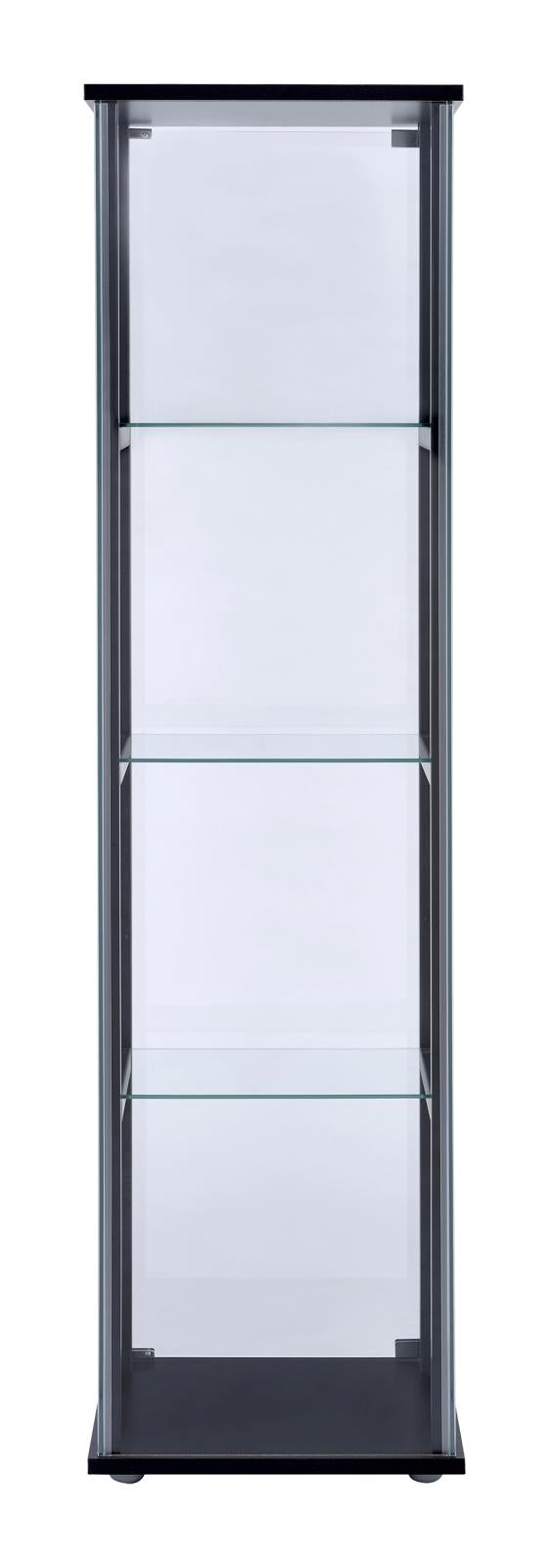 Cyclamen Black/Clear 4-Shelf Glass Curio Cabinet - 950171 - Bien Home Furniture & Electronics