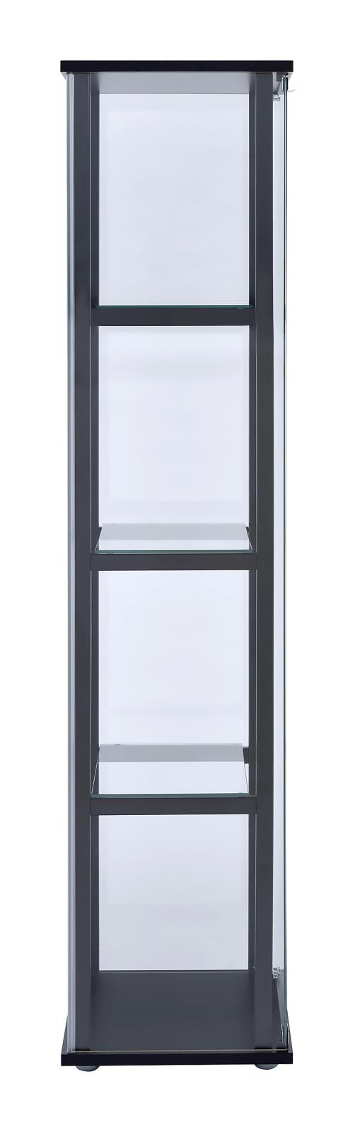 Cyclamen Black/Clear 4-Shelf Glass Curio Cabinet - 950171 - Bien Home Furniture & Electronics