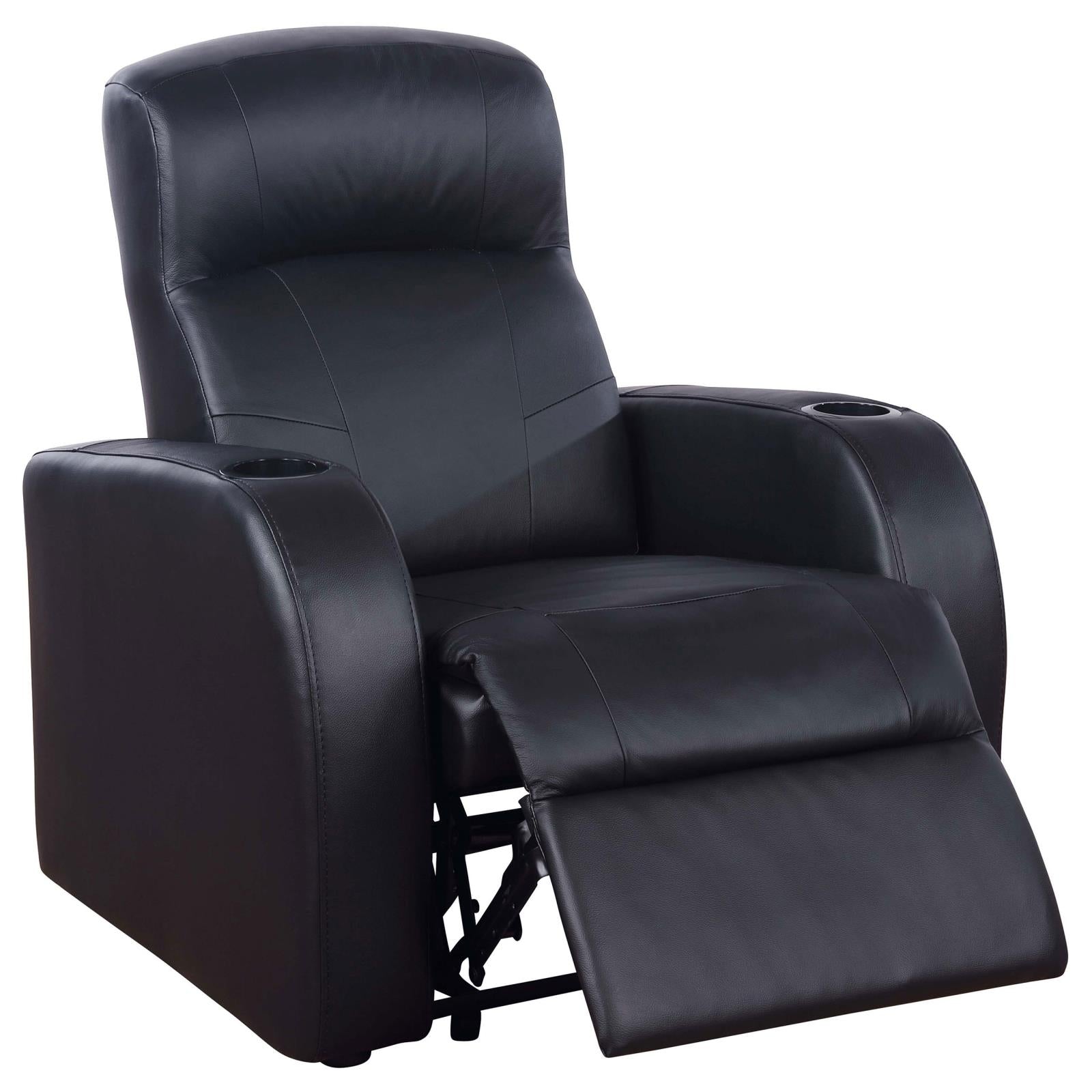 Cyrus Home Theater Upholstered Recliner Black - 600001 - Bien Home Furniture & Electronics