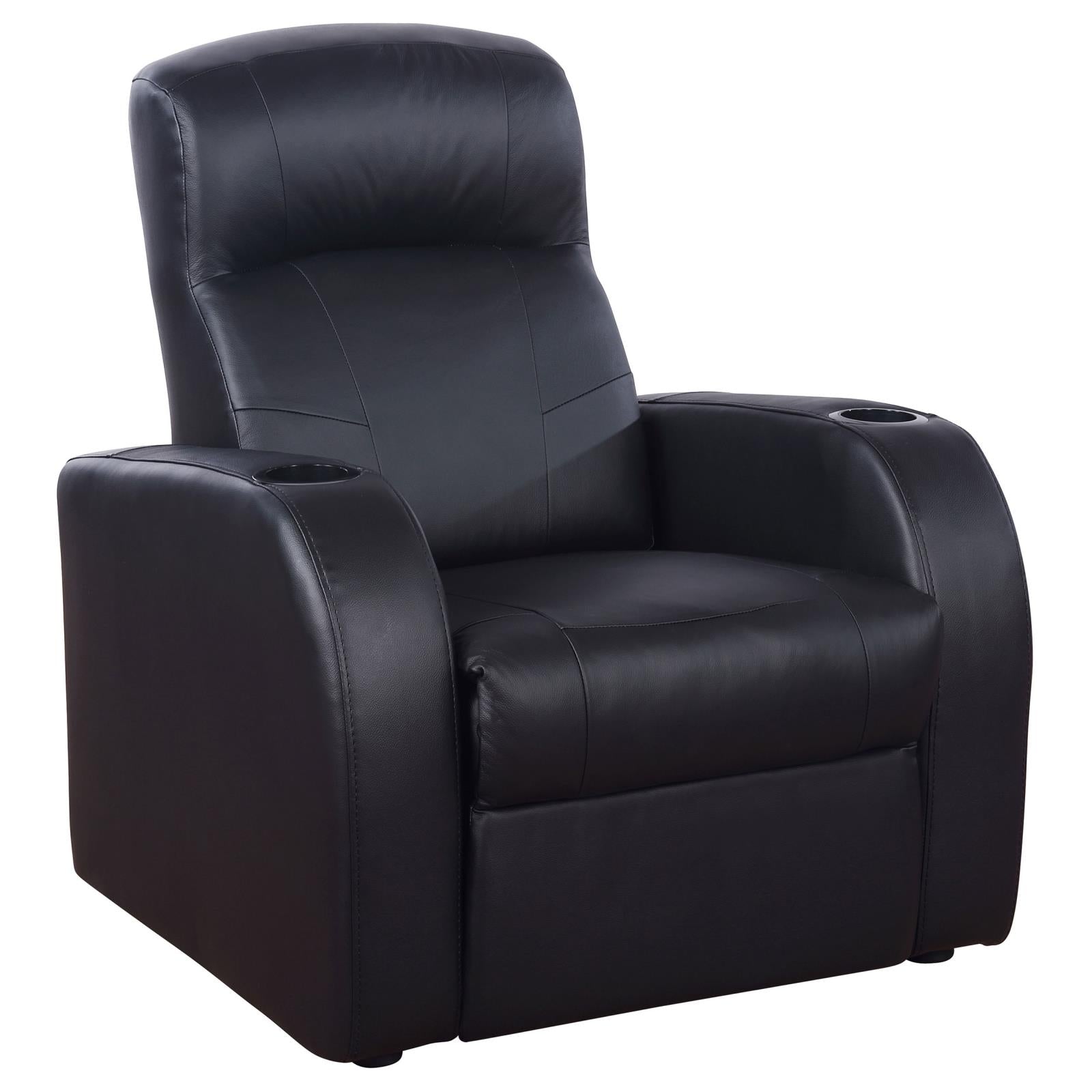 Cyrus Home Theater Upholstered Recliner Black - 600001 - Bien Home Furniture & Electronics