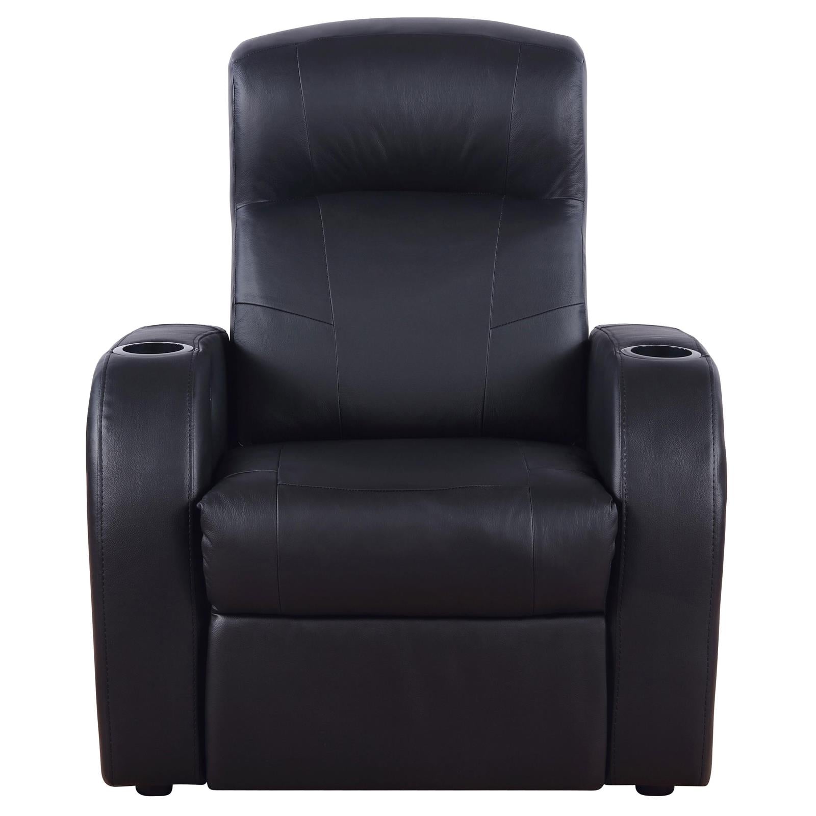 Cyrus Home Theater Upholstered Recliner Black - 600001 - Bien Home Furniture & Electronics