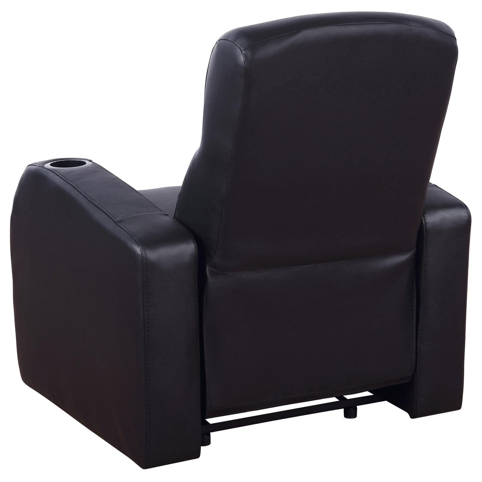Cyrus Home Theater Upholstered Recliner Black - 600001 - Bien Home Furniture & Electronics