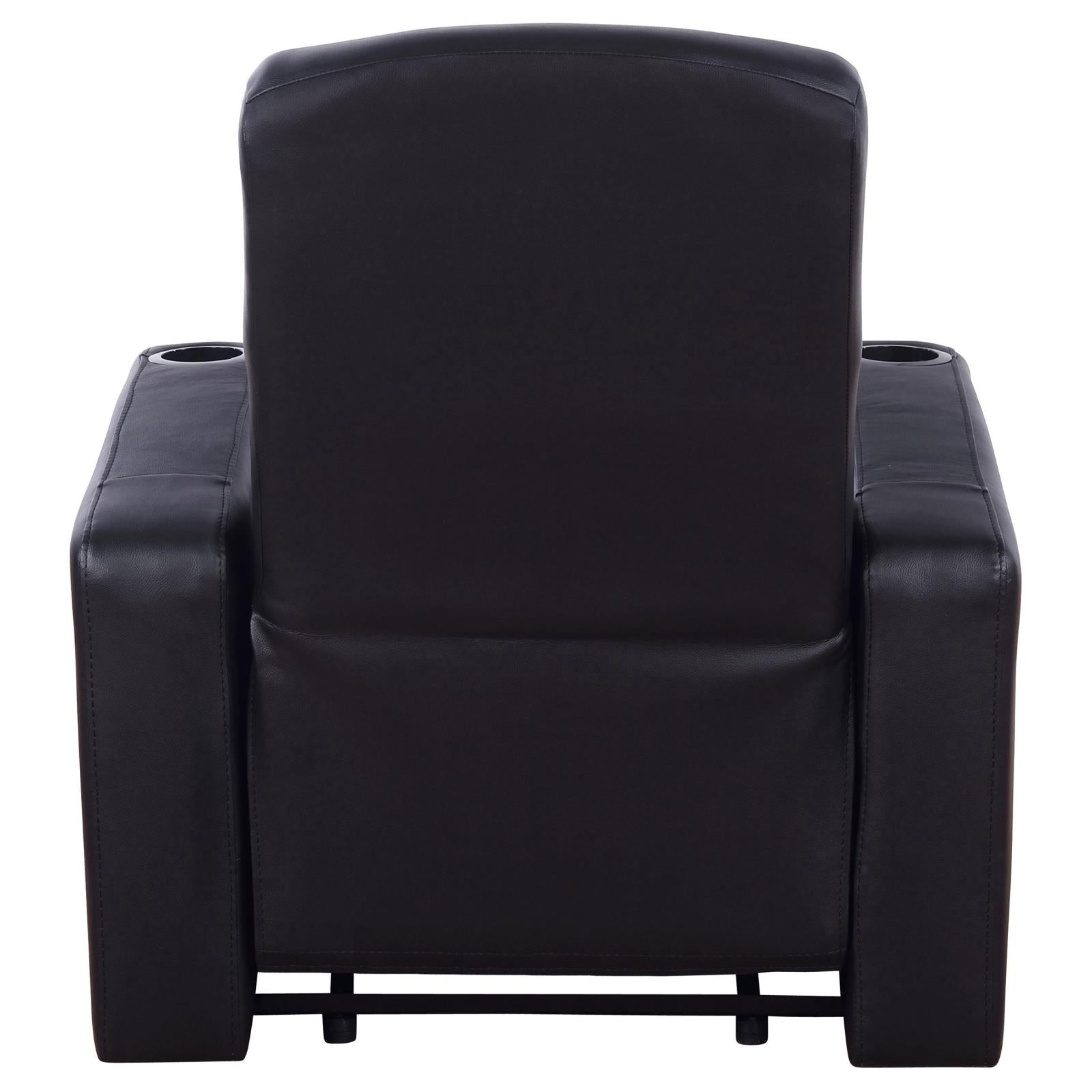 Cyrus Home Theater Upholstered Recliner Black - 600001 - Bien Home Furniture & Electronics