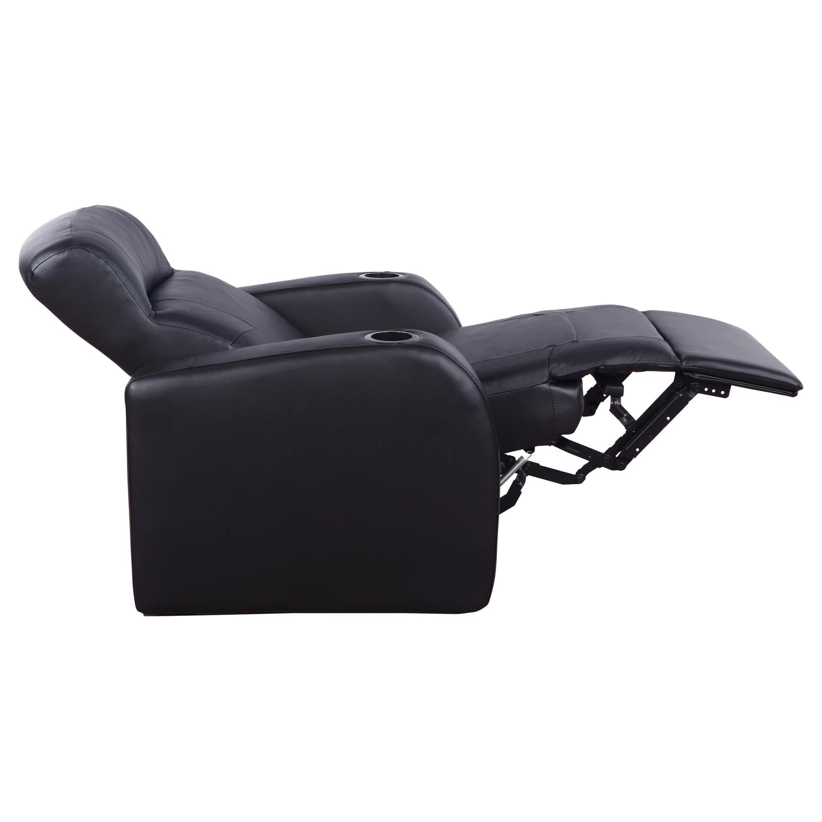 Cyrus Home Theater Upholstered Recliner Black - 600001 - Bien Home Furniture & Electronics