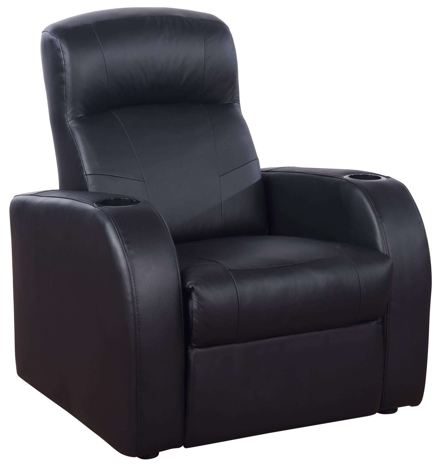 Cyrus Upholstered Recliner Living Room Set Black - 600001-S4A - Bien Home Furniture & Electronics