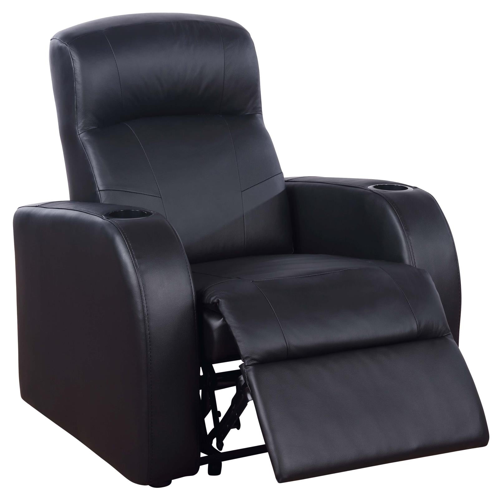 Cyrus Upholstered Recliner Living Room Set Black - 600001-S4A - Bien Home Furniture & Electronics