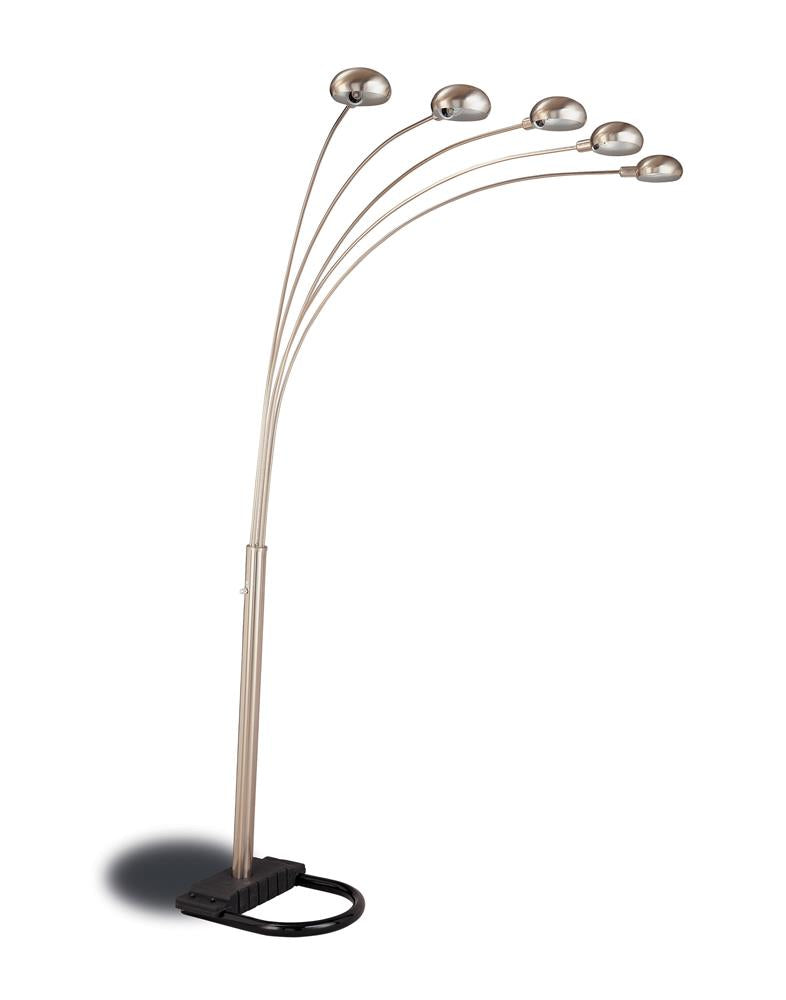 Dacre 5-light Floor Lamp with Curvy Dome Shades Chrome/Black - 1243 - Bien Home Furniture &amp; Electronics