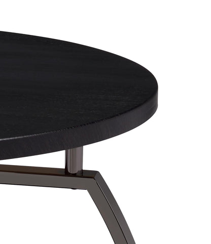 Dacre Dark Gray/Black Nickel Round Coffee Table - 722208 - Bien Home Furniture &amp; Electronics