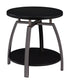 Dacre Round End Table Dark Gray/Black Nickel - 722207 - Bien Home Furniture & Electronics
