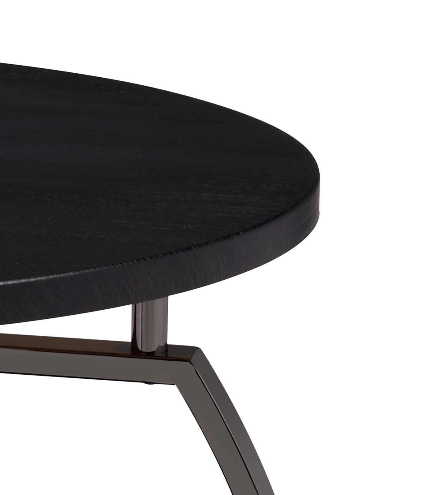 Dacre Round End Table Dark Gray/Black Nickel - 722207 - Bien Home Furniture & Electronics