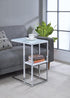Daisy Chrome/White 1-Shelf Accent Table - 904018 - Bien Home Furniture & Electronics