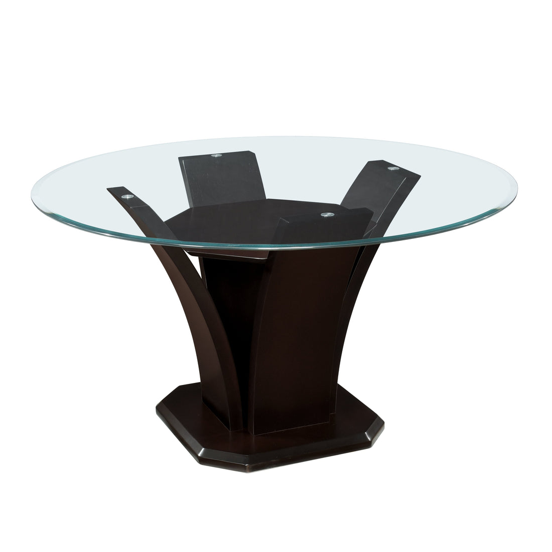 Daisy Dark Brown 54&quot; Round Dining Table, Glass Top - 710-54* - Bien Home Furniture &amp; Electronics