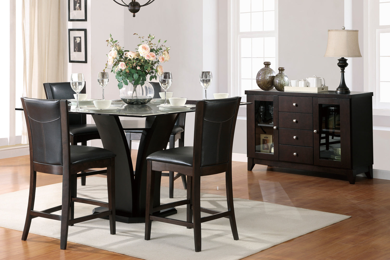 Daisy Dark Brown Counter Height Chair, Set of 2 - 710-24 - Bien Home Furniture & Electronics