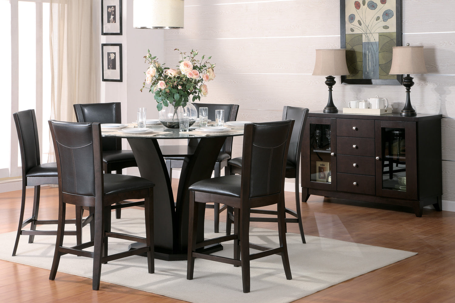 Daisy Dark Brown Counter Height Chair, Set of 2 - 710-24 - Bien Home Furniture & Electronics