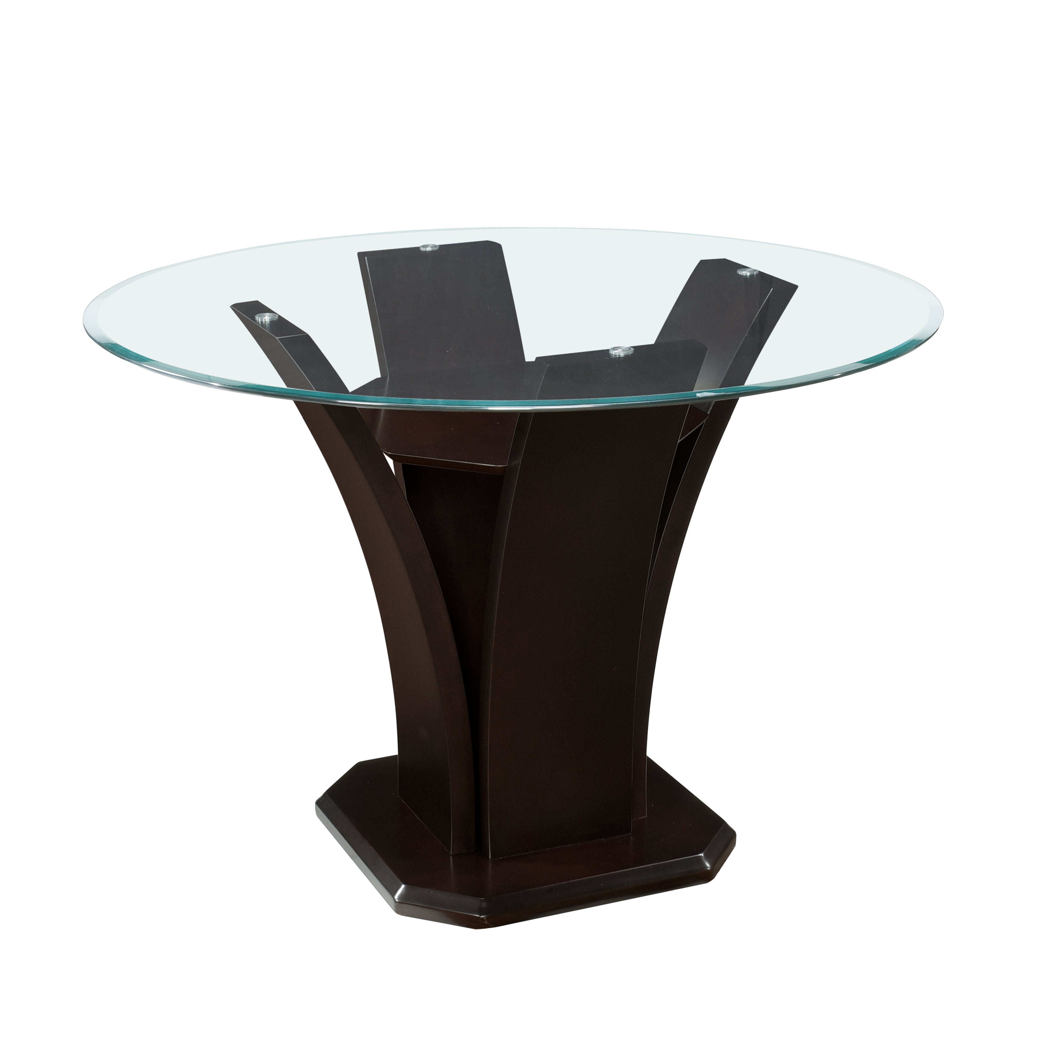 Daisy Dark Brown Glass-Top 48" Round Counter Height Table - SET | 710-36RDB | 710-36RDC | G48RD - Bien Home Furniture & Electronics